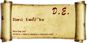 Dani Emőke névjegykártya