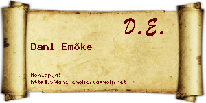Dani Emőke névjegykártya